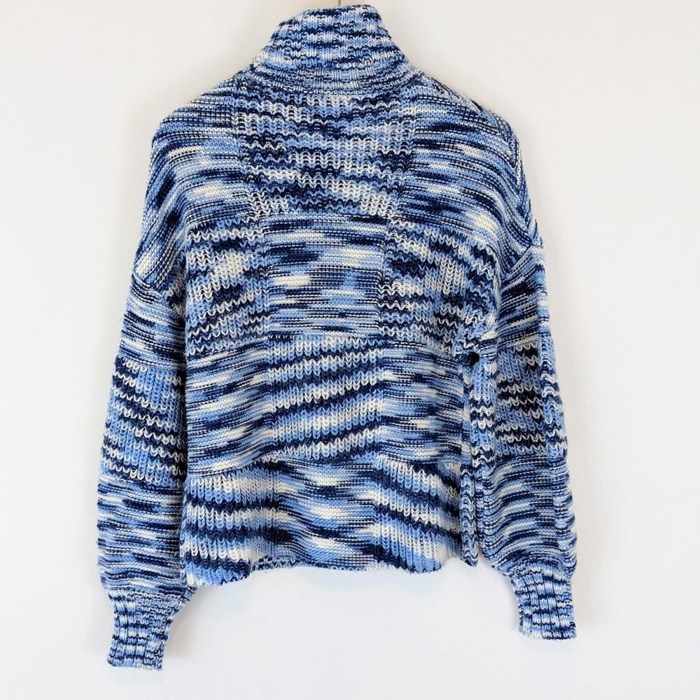 STAUD   Benny Intarsia-knit Turtleneck Sweater In Blue - Picture 6 of 12